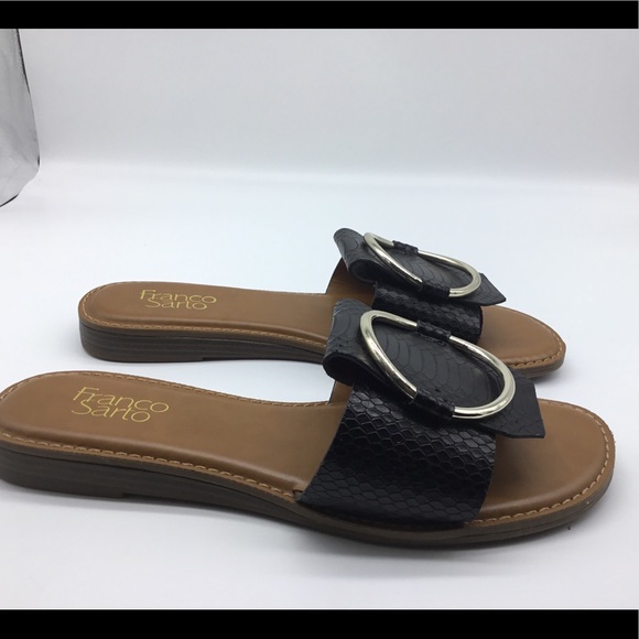 franco sarto black slides